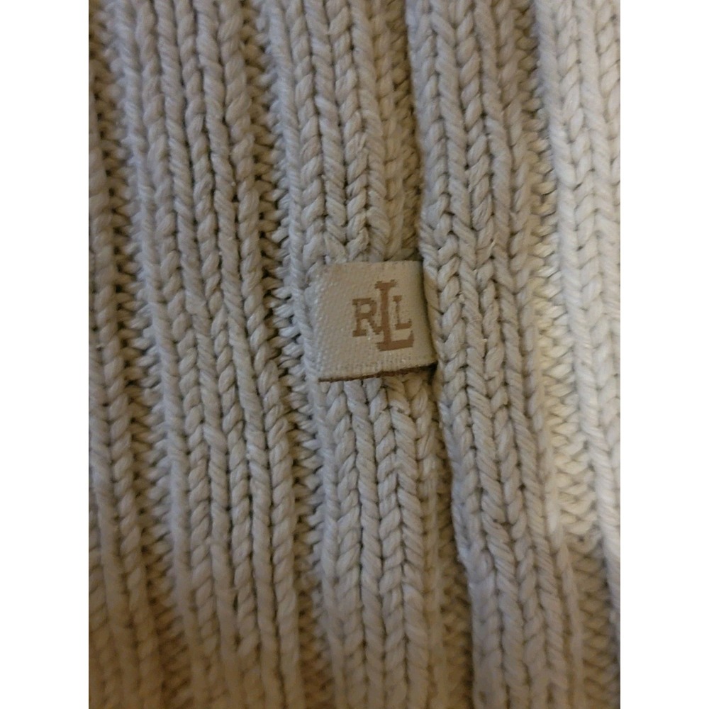 Lauren Ralph Lauren Sweater Womans Small Fisherman Silk Linen Cotton Leather Tie - Picture 7 of 11
